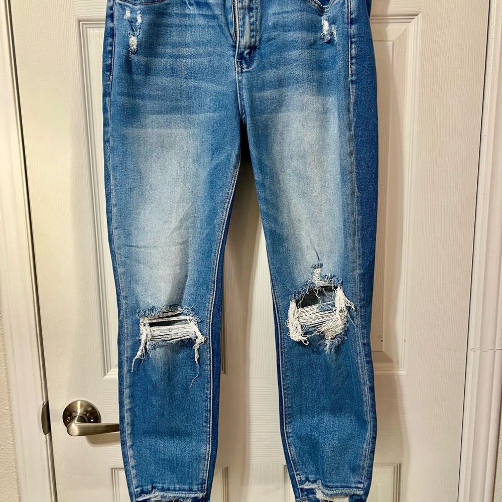 Women's Distressed Blue Jeans
